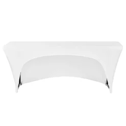6ft Banquet 200 GSM Grade A Quality Open Back Spandex Table Cover - White