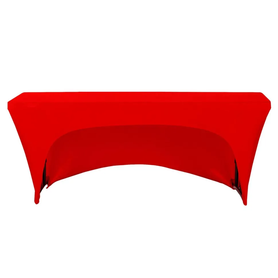 6ft Banquet 200 GSM Grade A Quality Open Back Spandex Table Cover - Red