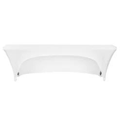 8ft Banquet 200 GSM Grade A Quality Open Back Spandex Table Cover - White