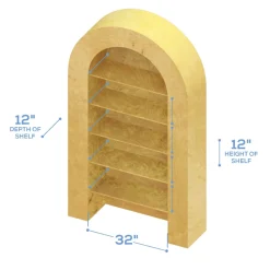 7ft Collapsible 3D Curved Full Arch with Shelves
