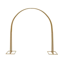 8ft Gold Metal Dome Wedding Arch – Heavy-Duty 3D Floral & Balloon Backdrop Stand