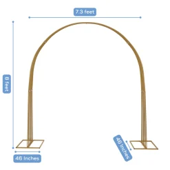 8ft Gold Metal Dome Wedding Arch – Heavy-Duty 3D Floral & Balloon Backdrop Stand