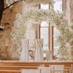 8ft Green Round Eucalyptus Leaf Wedding Ceremony Arch w/ Interchangeable Branches | ModTree™ Collection