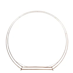 7.5ft Heavy Duty Gold Metal Double Hoop Wedding Arch – Round Photo Backdrop & Floral Balloon Frame