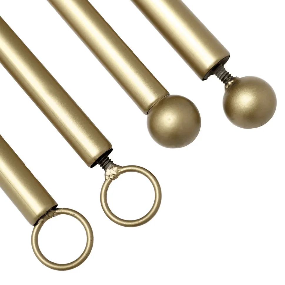 3.5ft H x 6.5ft W – Gold Metal Over-the-Table Rod Stand with Adjustable Hanging Bar & Clamps