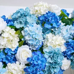 8ft LUXE Blue & White Rose & Hydrangea Floral Arch with optional frame