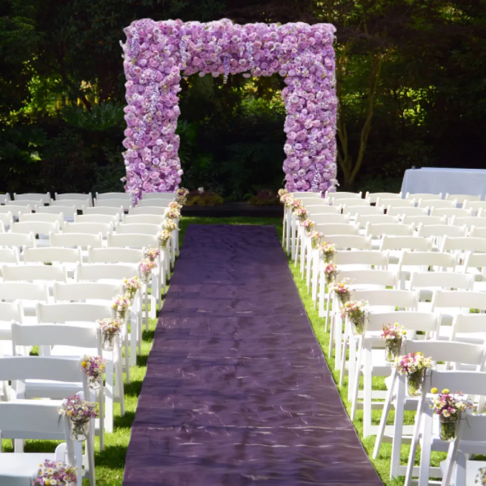 8ft LUXE Purple Wisteria Square Floral Arch with Optional Pipe Kit Frame