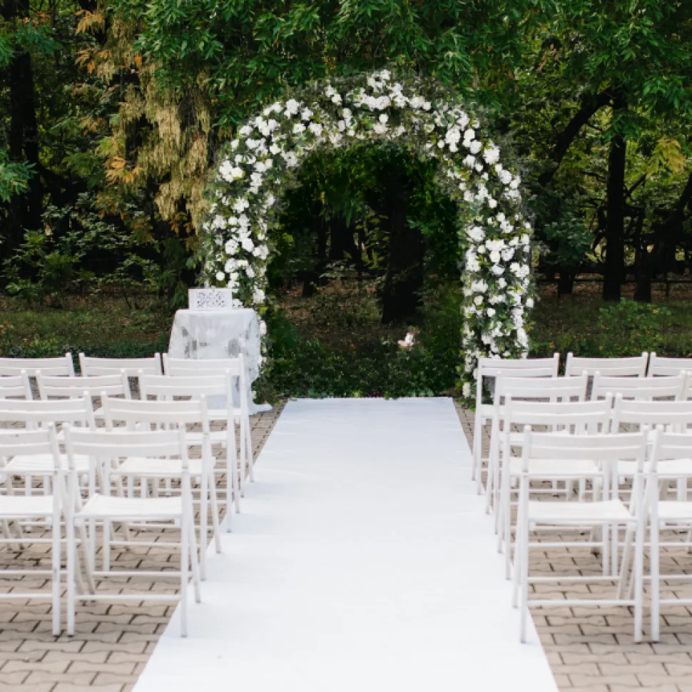 8ft LUXE White Rose, Hydrangea, Green Leaves Mixed Floral Arch with Optional Frame