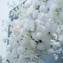 8ft LUXE White Rose, Peony & Orchid Mixed Floral Arch with Optional Frame
