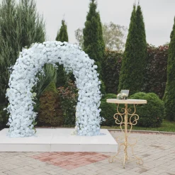 8ft LUXE White Rose, Peony & Orchid Mixed Floral Arch with Optional Frame