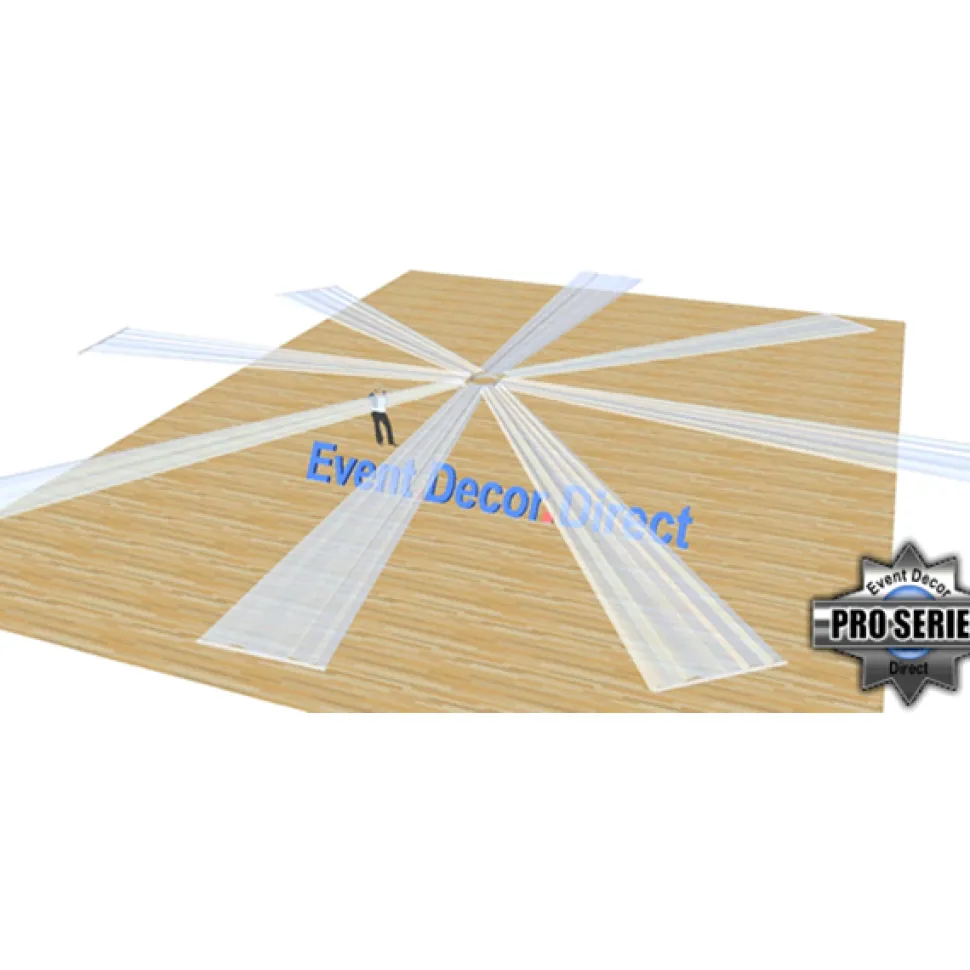 30ft 8-Panel Sheer Fabric Ceiling Draping in Assorted Colors