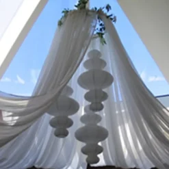 30ft 12-Panel Sheer Fabric Ceiling Draping in Assorted Colors