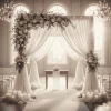 10ft 4-Post Black Metal Canopy Backdrop Stand (Wedding Arch / Chuppah / Mandap Frame)
