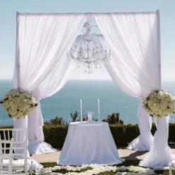10ft 4-Post Black Metal Canopy Backdrop Stand (Wedding Arch / Chuppah / Mandap Frame)