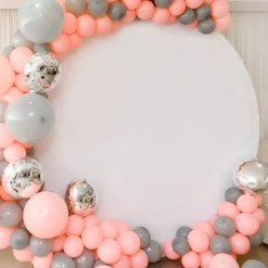 7ft Round Backdrop Set with White Cover and Carrying Bag