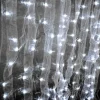 12ft Tall White Organza Curtain w/ LED Lights