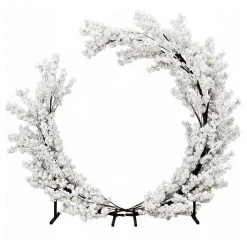 8ft White Hydrangea Floral Partial Round Wedding Ceremony Arch | ModTree™ Collection