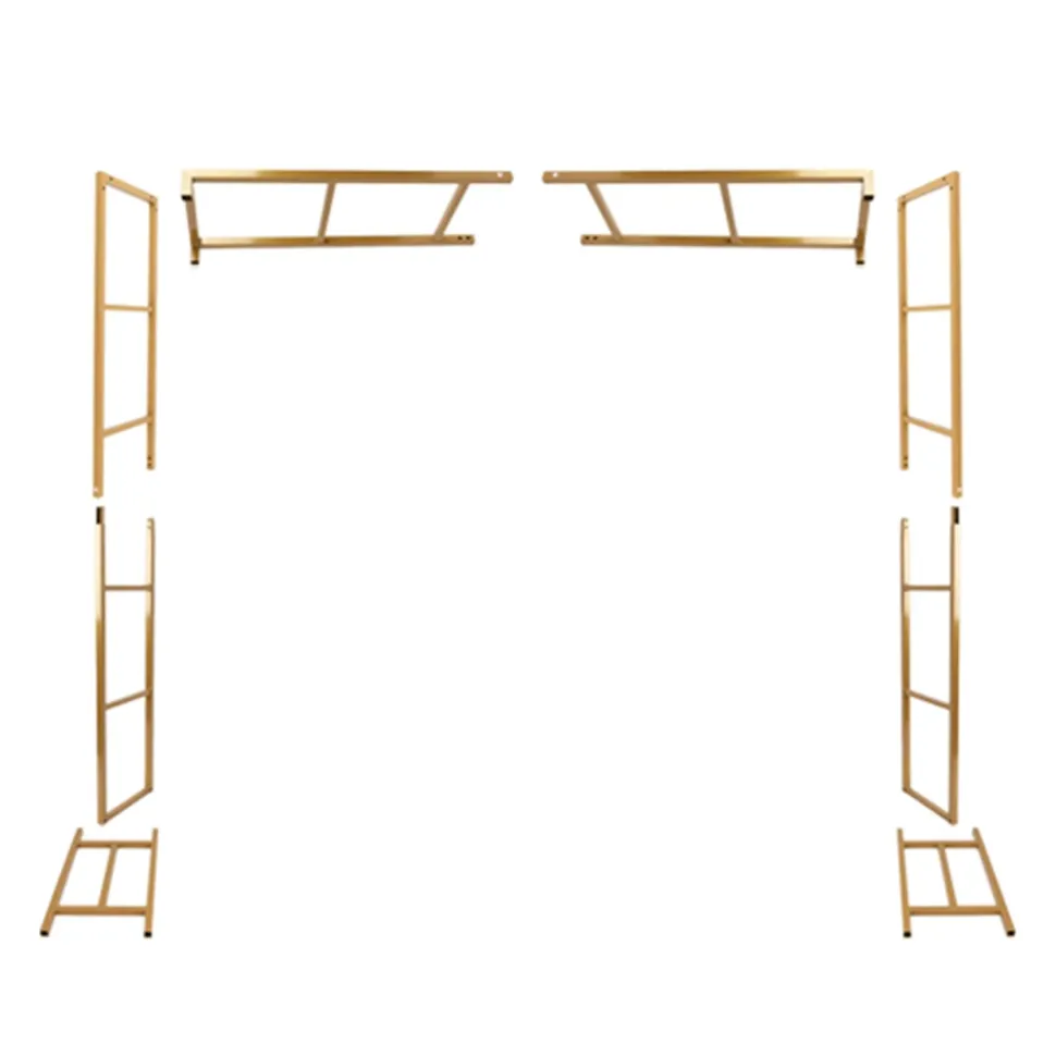 6ft x 6ft Gold Metal Freestanding Square Arbor Backdrop Stand (Over-the-Table Frame / Floral & Balloon Décor Structure)