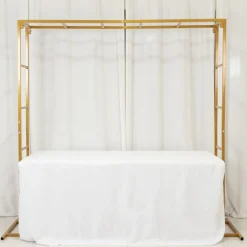 6ft x 6ft Gold Metal Freestanding Square Arbor Backdrop Stand (Over-the-Table Frame / Floral & Balloon Décor Structure)