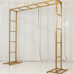 6ft x 6ft Gold Metal Freestanding Square Arbor Backdrop Stand (Over-the-Table Frame / Floral & Balloon Décor Structure)