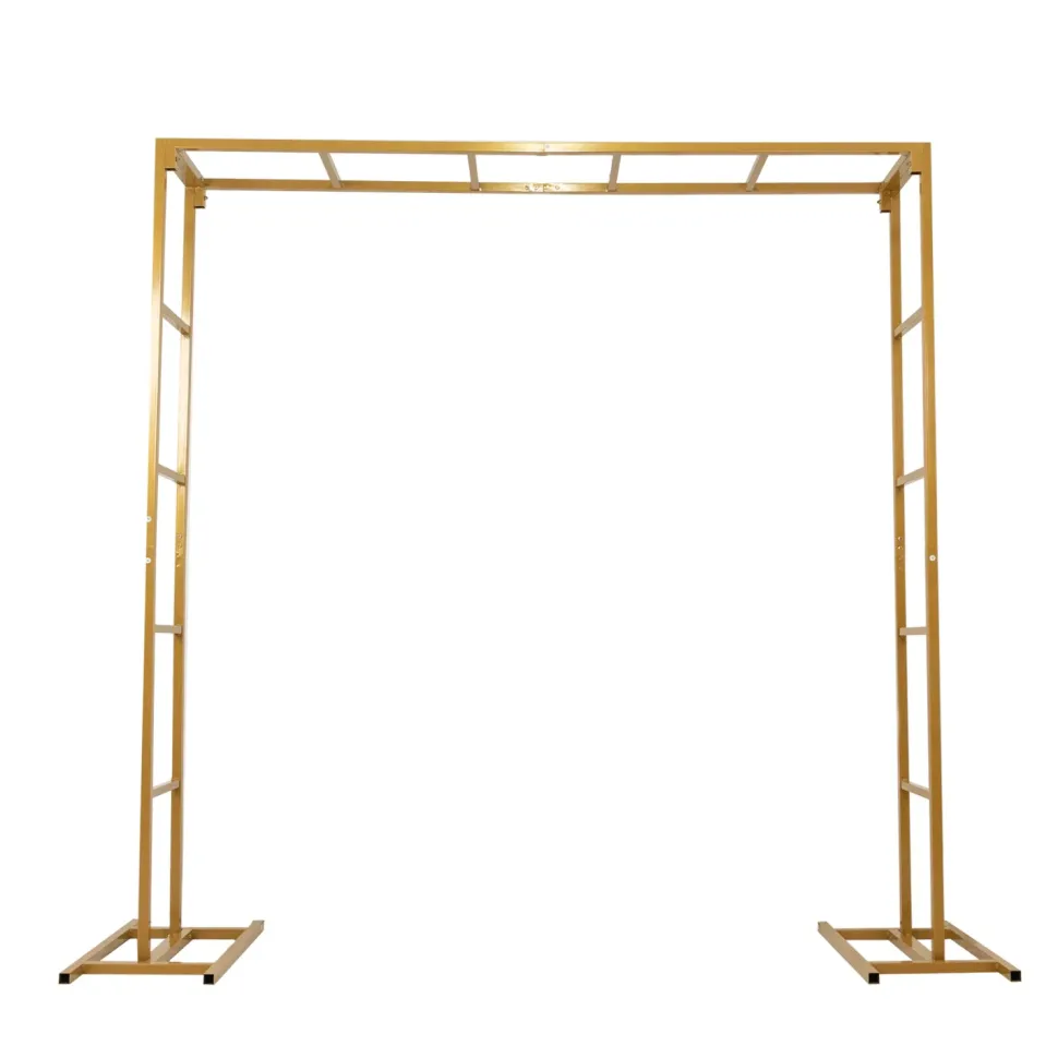 6ft x 6ft Gold Metal Freestanding Square Arbor Backdrop Stand (Over-the-Table Frame / Floral & Balloon Décor Structure)
