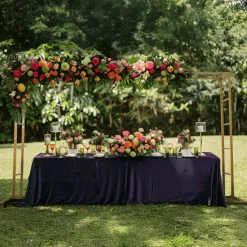 6ft x 8ft Gold Metal Freestanding Rectangular Arbor Backdrop Stand (Over-the-Table Frame / Floral & Balloon Décor Structure)