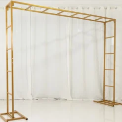 6ft x 8ft Gold Metal Freestanding Rectangular Arbor Backdrop Stand (Over-the-Table Frame / Floral & Balloon Décor Structure)