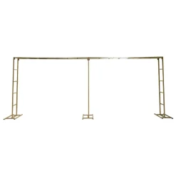6ft x 16ft Gold Metal Freestanding Rectangular Arbor Backdrop Stand (Over-the-Table Frame / Floral & Balloon Décor Structure)