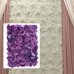 8ft x 8ft Portable Mixed Lavender/Purple Floral Backdrop Kit