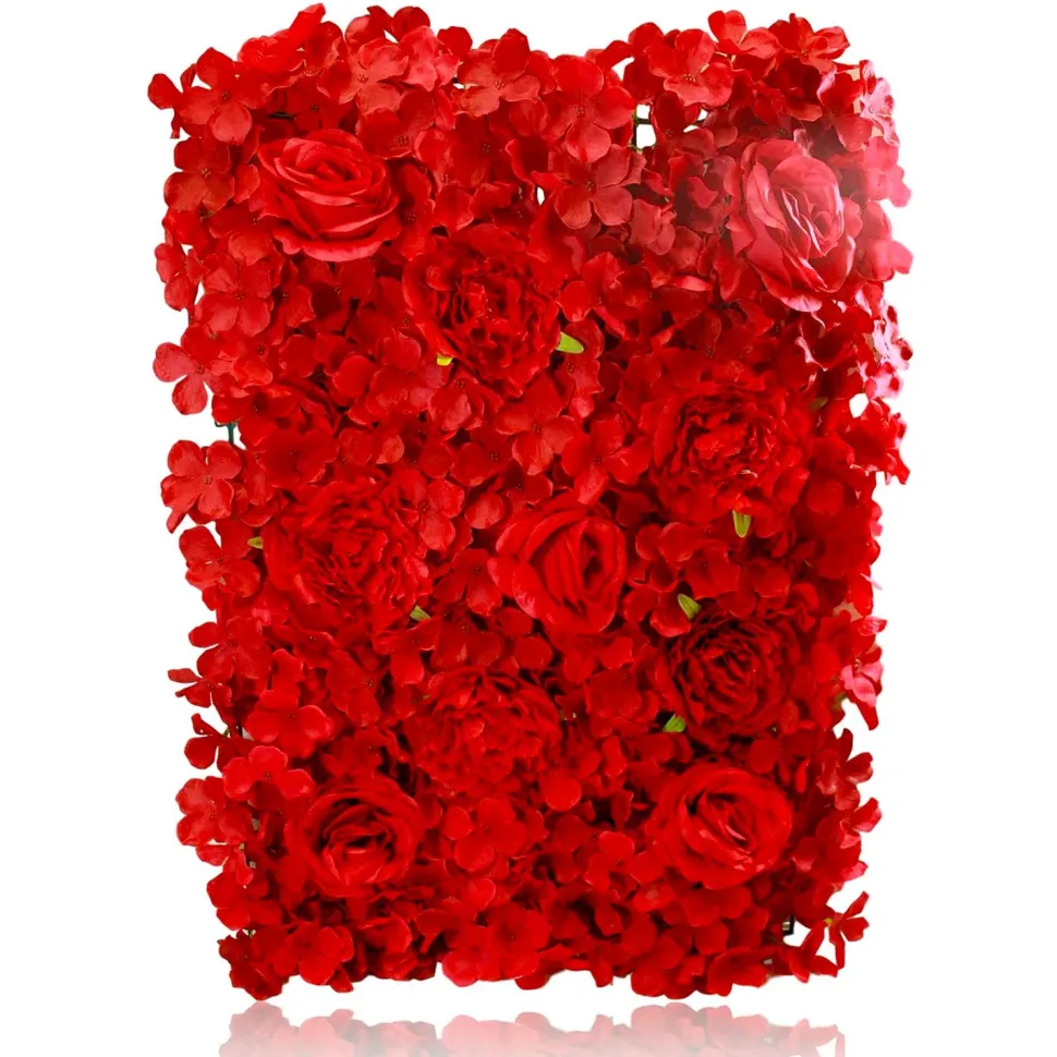 8ft x 12ft Portable Mixed Red Floral Backdrop Kit