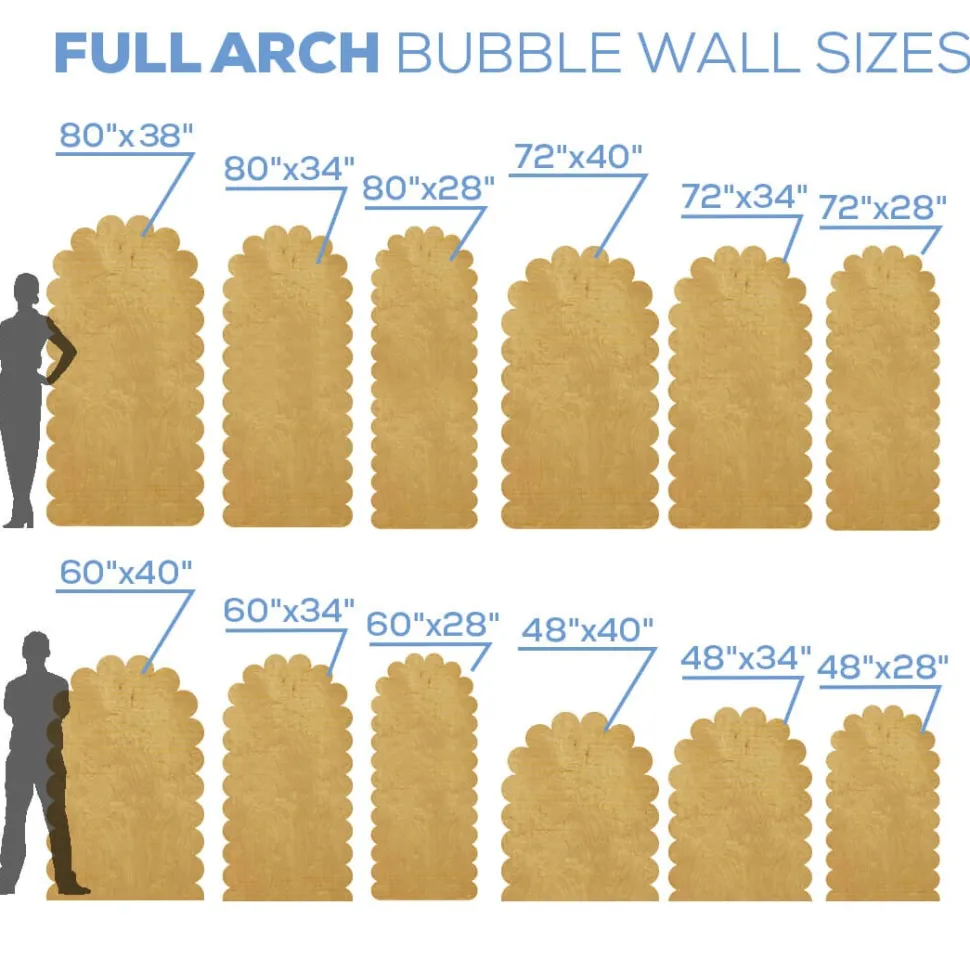 Full Arch Bubble Collapsing Chiara Wall Panel - Select Your Size!