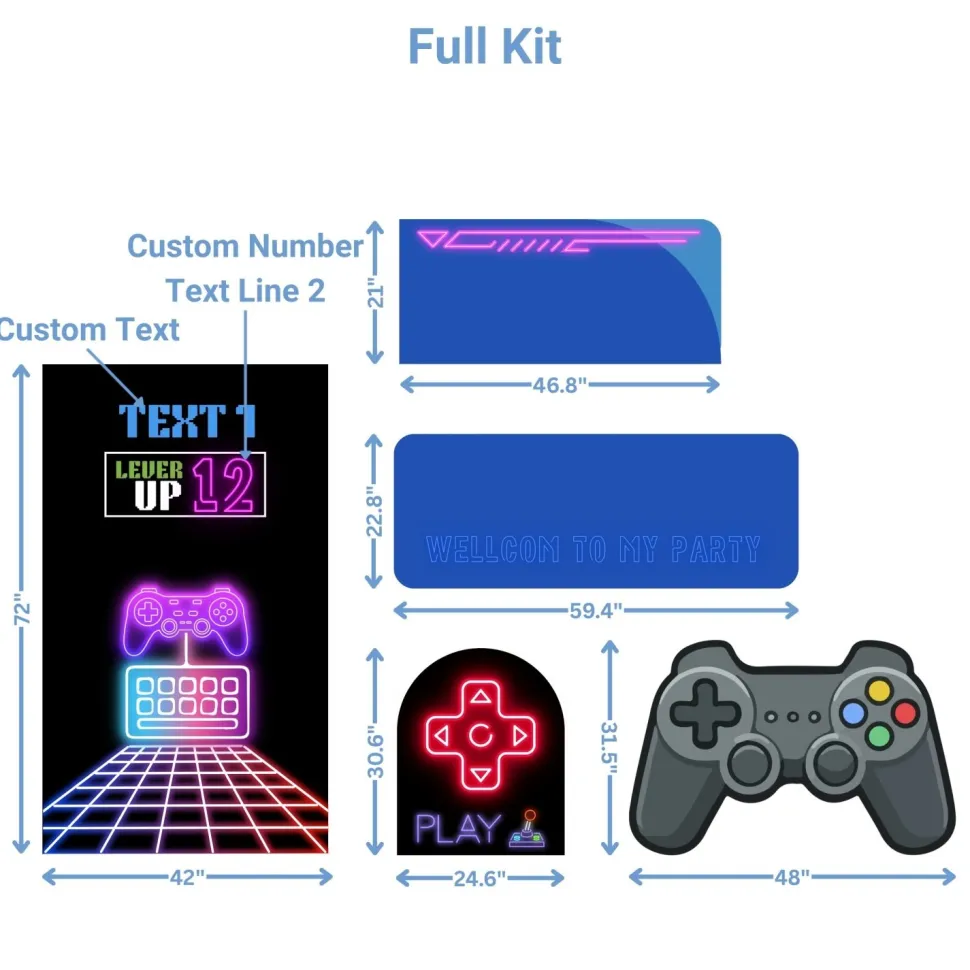Gaming Lounge 1 Foam Core Birthday Backdrop Kit by PopScene™