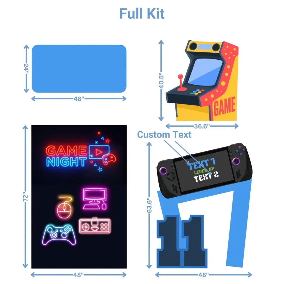Gaming Lounge 2 Foam Core Birthday Backdrop Kit by PopScene™