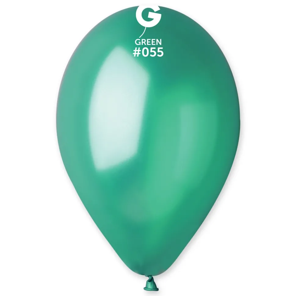 GEMAR Green 55 Metallic 12" Balloon - 50 Pieces