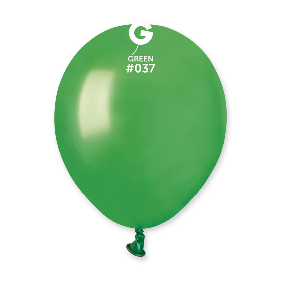 GEMAR Green Metallic 5" Balloon - 100 Pieces