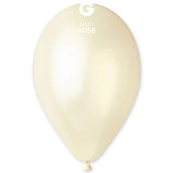 GEMAR Metallic Ivory 5" Balloon - 100 Pieces