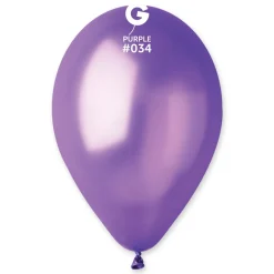 GEMAR Purple Metallic 12" Balloon - 50 Pieces