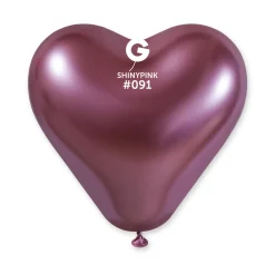 GEMAR Shiny Pink Heart 12" Balloon - 25 Pieces