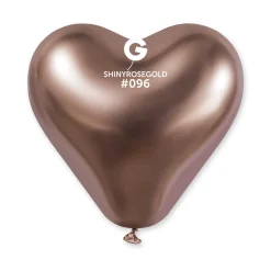 GEMAR Shiny Rose Gold Heart 12" Balloon - 25 Pieces