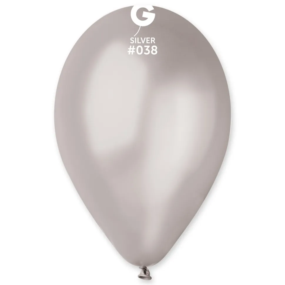 GEMAR Silver Metallic 12" Balloon - 500 Pieces