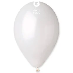 GEMAR White Metallic 12" Balloon - 50 Pieces