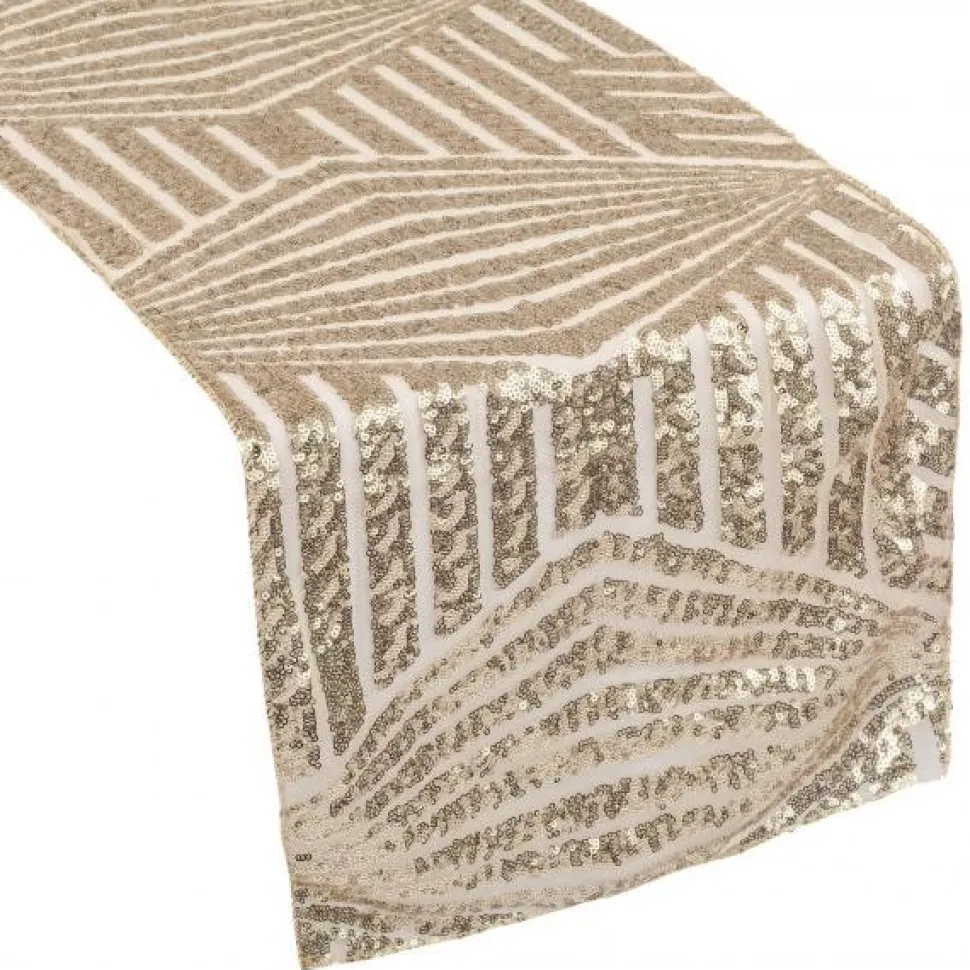 Geometric Lines Sequin Table Runner - 12" x 108" - Choose Your Color!