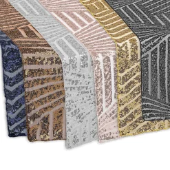 Geometric Lines Sequin Table Runner - 12