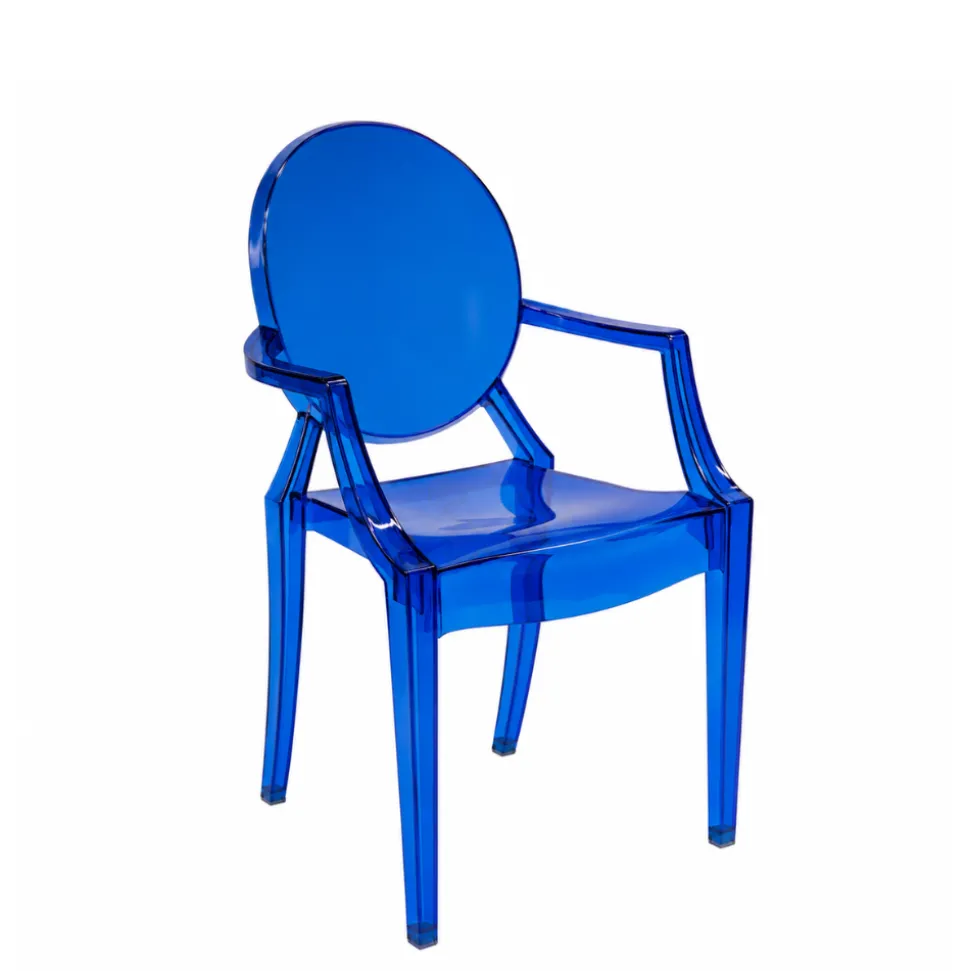 Ghost Chair Polycarbonate with Arms for Kids - Blue
