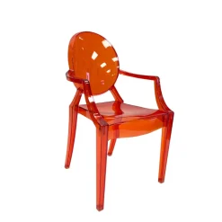 Ghost Chair Polycarbonate with Arms for Kids - Red