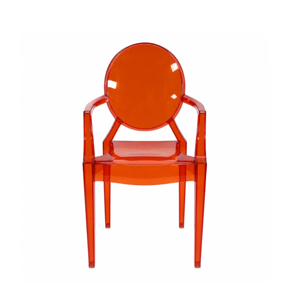 Ghost Chair Polycarbonate with Arms for Kids - Red