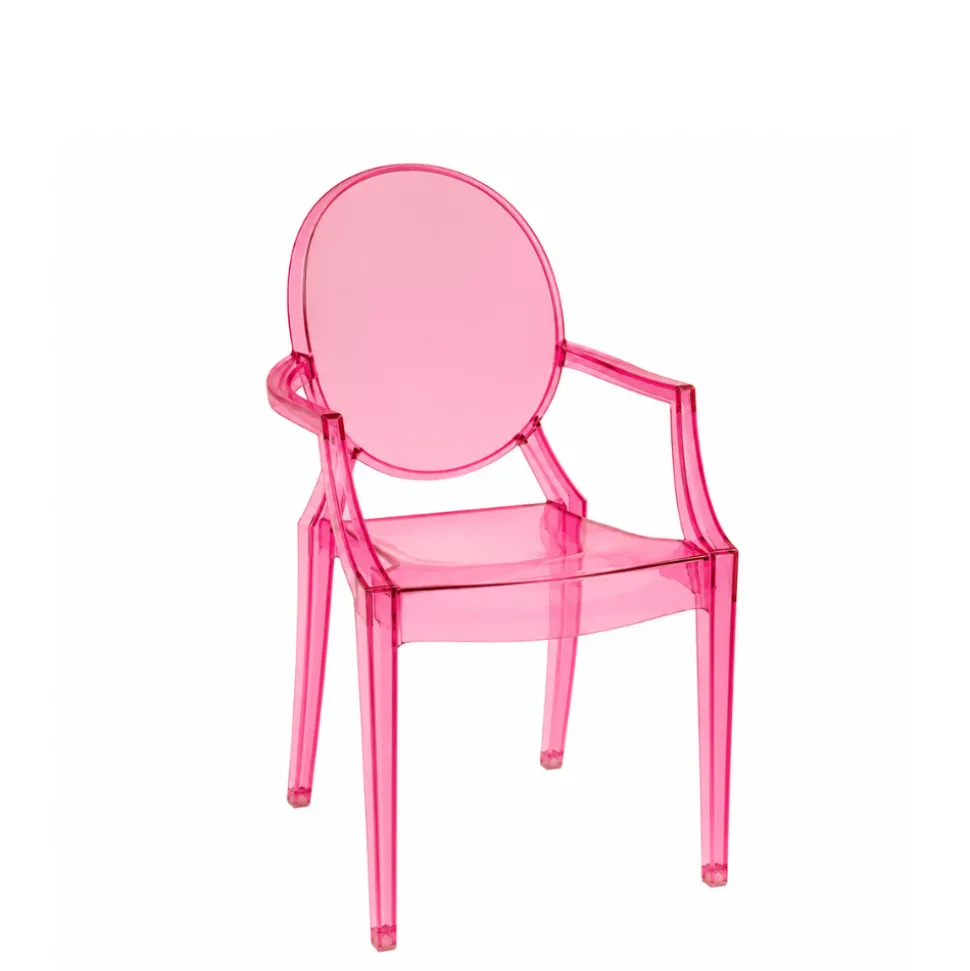 Ghost Chair Polycarbonate with Arms for Kids - Pink