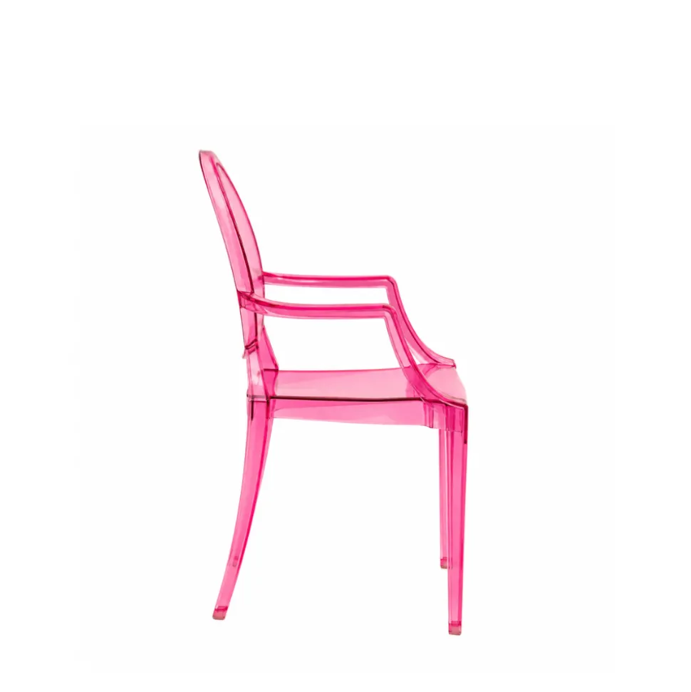 Ghost Chair Polycarbonate with Arms for Kids - Pink