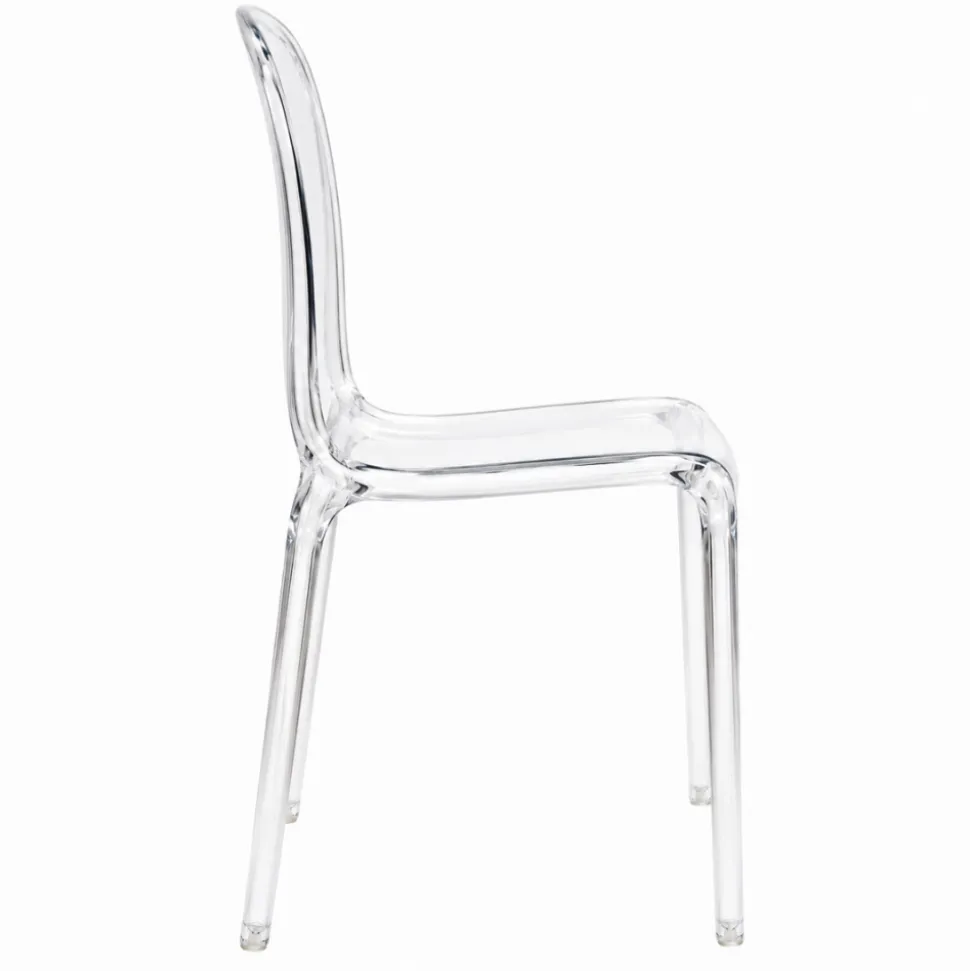 Ghost Polycarbonate Chair - Curve Backrest - Clear