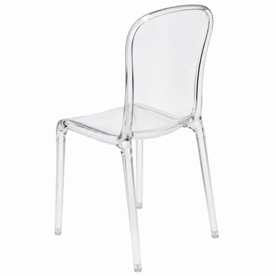 Ghost Polycarbonate Chair - Curve Backrest - Clear
